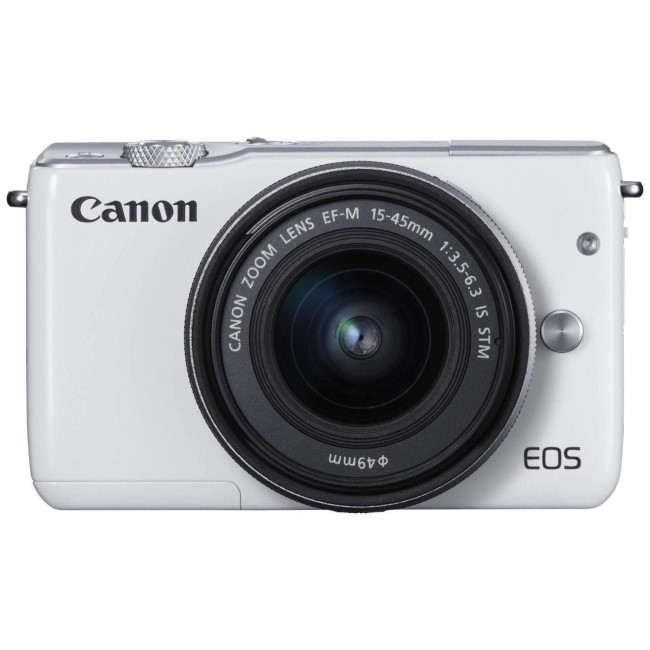 Canon EOS M10 Mirrorless Camera + EF-M 15-45mm Lens - White