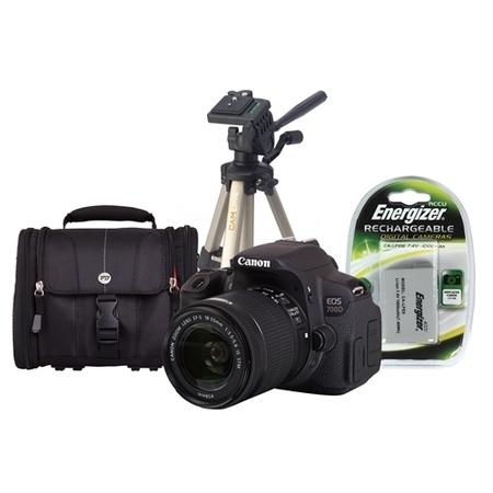 Canon EOS 700D DSLR Camera + EF-S 18-55mm IS Lens + Camera Bag + LP-E8 Battery + Desktop Tripod