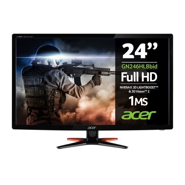 Refurbished Acer GN246HL 24 Inch LED VGA DVI HDMI 1ms Monitor