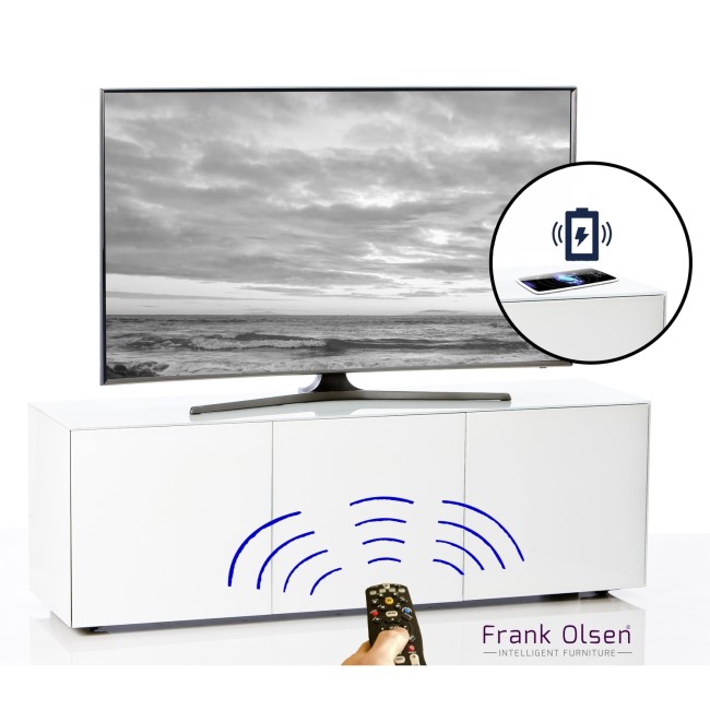 Frank Olsen INTEL1500WHT White TV Cabinet for up to 70" TVs