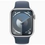 Apple Watch Series 9 GPS + Cellular 41mm Silver Aluminium Case with Storm Blue Sport Band - M/L