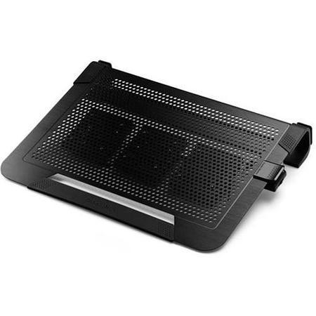 Cooler Master NotePal U3 Plus Laptop Cooler - Black  upto 19'' Laptop or Macbook  Moveable Fan Edition 3 x 8cm fan
