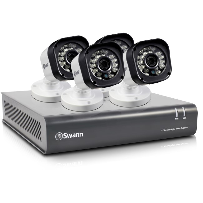 Box Open Swann DVR8-1580 8 Channel HD 720p Digital Video Recorder with 4 x PRO-T835 720p Cameras & 500GB Hard Drive