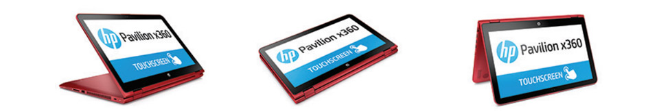 HP x360 tablet mode, stand mode, tent mode